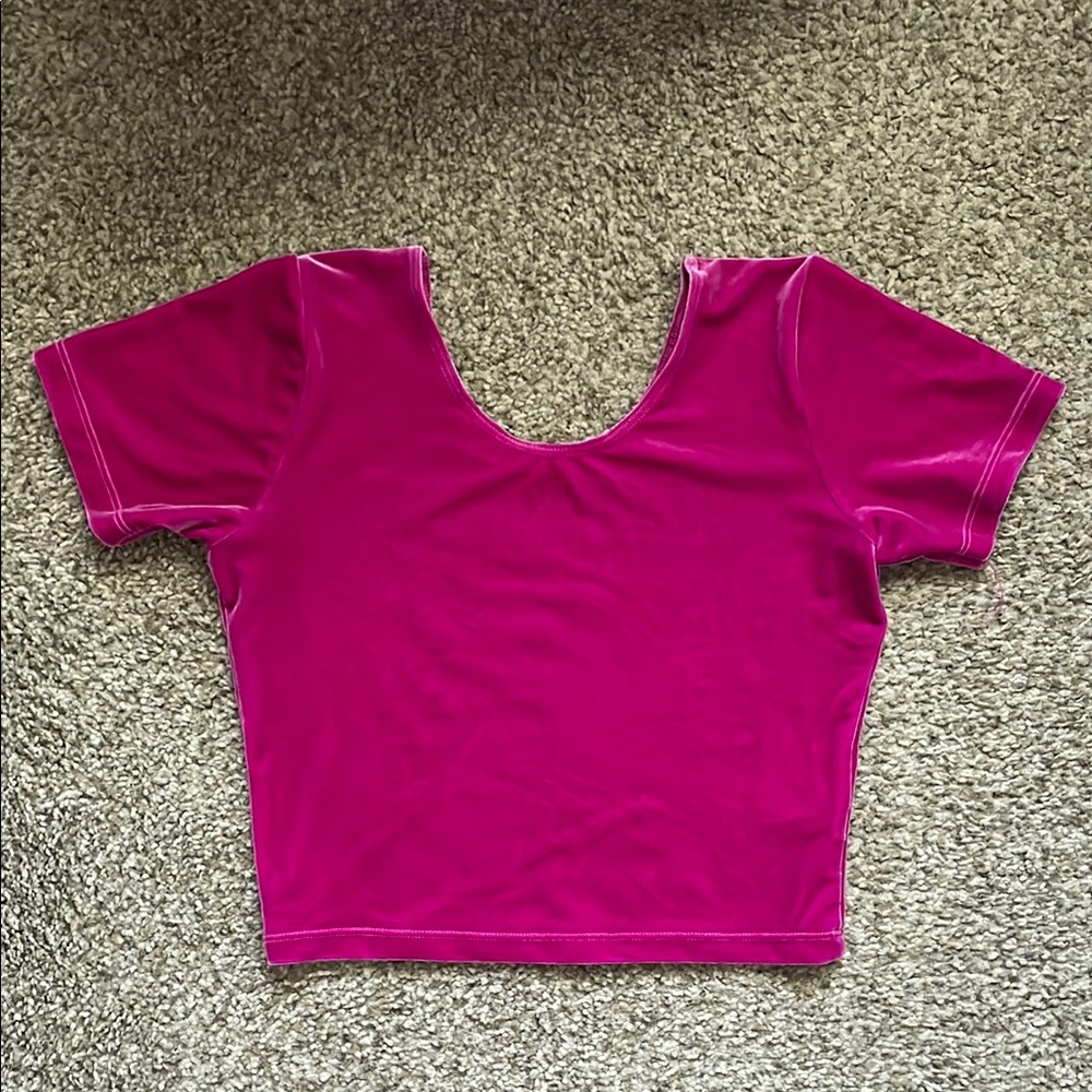 American Apparel Pink Crop T-Shirt